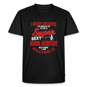 Secrétaire d’école - T-shirt Premium bio Homme - noir - Devant - Nico (187cm)