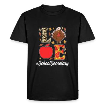 Mignon secrétaire d’école Thanksgiving Design - T-shirt Premium bio Homme - noir - Devant - Nico (187cm)