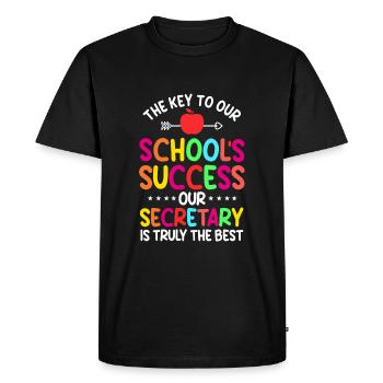 School secretary - Men's Premium Organic T-Shirt - black - Front - Nico (187cm)