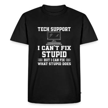 Citation de support technique sarcastique - T-shirt Premium bio Homme - noir - Devant - Nico (187cm)