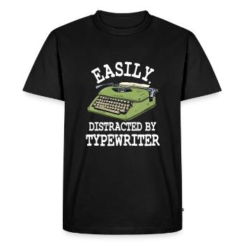 Facilement distrait par les machines à écrire - T-shirt Premium bio Homme - noir - Devant - Nico (187cm)