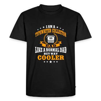 Papa collectionneur de machines à écrire - T-shirt Premium bio Homme - noir - Devant - Nico (187cm)