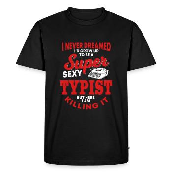 Collecteur de machines à écrire - T-shirt Premium bio Homme - noir - Devant - Nico (187cm)
