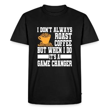 Funny coffee roasting slogan for home roasters - Men's Premium Organic T-Shirt - black - Front - Nico (187cm)