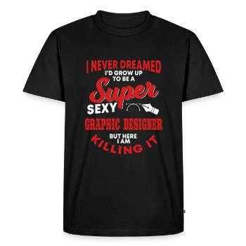 Drôle de graphiste - T-shirt Premium bio Homme - noir - Devant - Nico (187cm)