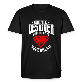 Chemise de graphiste géniale - T-shirt Premium bio Homme - noir - Devant - Nico (187cm)