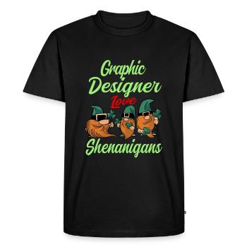 Graphiste Saint-Patrick - T-shirt Premium bio Homme - noir - Devant - Nico (187cm)
