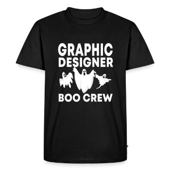 Graphiste Boo Crew Halloween - T-shirt Premium bio Homme - noir - Devant - Nico (187cm)