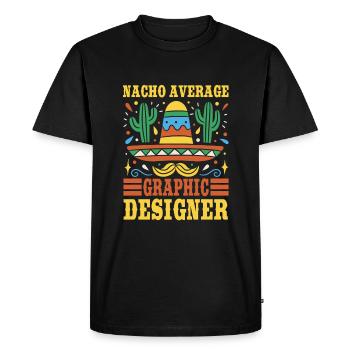 Nacho Graphiste moyen - T-shirt Premium bio Homme - noir - Devant - Nico (187cm)