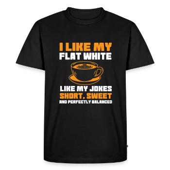 Dicton de café blanc plat - T-shirt Premium bio Homme - noir - Devant - Nico (187cm)