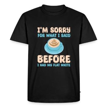 Drôle de tenue de café blanc plat - T-shirt Premium bio Homme - noir - Devant - Nico (187cm)