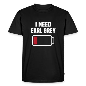 Drôle de design de tee Earl Grey - T-shirt Premium bio Homme - noir - Devant - Nico (187cm)