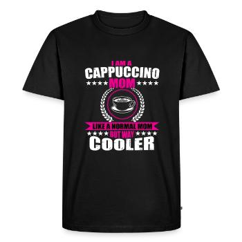 Cappuccino Mama Design - Men's Premium Organic T-Shirt - black - Front - Nico (187cm)