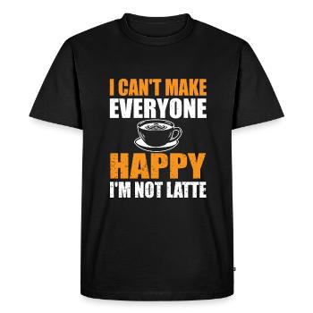 Funny Coffee Latte Saying - Men's Premium Organic T-Shirt - black - Front - Nico (187cm)