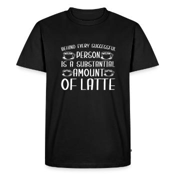 Funny Coffee Latte Gift - Men's Premium Organic T-Shirt - black - Front - Nico (187cm)