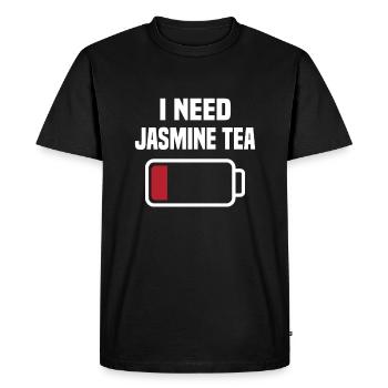 Grand dicton pour les amateurs de thé au jasmin - T-shirt Premium bio Homme - noir - Devant - Nico (187cm)