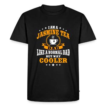 Drôle de papa au thé au jasmin - T-shirt Premium bio Homme - noir - Devant - Nico (187cm)