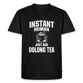 Instant Human: Il suffit d’ajouter du thé oolong - T-shirt Premium bio Homme - noir - Devant - Nico (187cm)