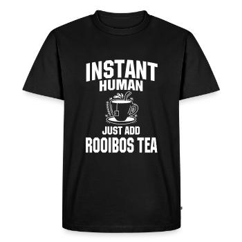 Instant Human: Just add rooibos tea - Men's Premium Organic T-Shirt - black - Front - Nico (187cm)