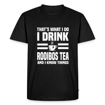 Rooibos Tea Lovers Red Bush Tea - Men's Premium Organic T-Shirt - black - Front - Nico (187cm)