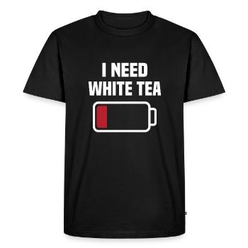 J’ai besoin de thé blanc - T-shirt Premium bio Homme - noir - Devant - Nico (187cm)