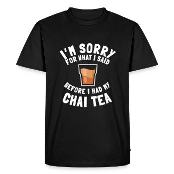 Cadeau de thé Chai - T-shirt Premium bio Homme - noir - Devant - Nico (187cm)