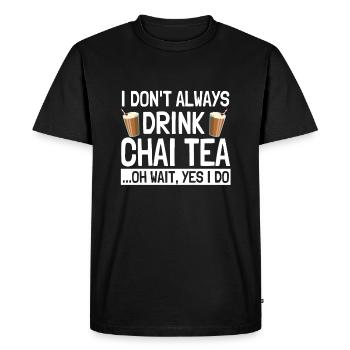 Drôle de thé Chai Dire l’amour Chai Latte - T-shirt Premium bio Homme - noir - Devant - Nico (187cm)