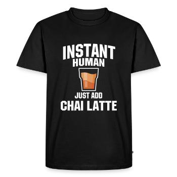 Chai Latte Lover Humor - Men's Premium Organic T-Shirt - black - Front - Nico (187cm)
