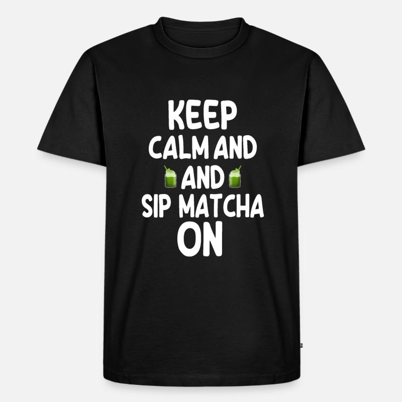 Matcha - Männer Premium Bio T-Shirt - Schwarz