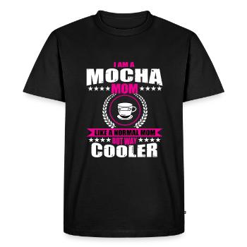Drôle de papa de café moka - T-shirt Premium bio Homme - noir - Devant - Nico (187cm)