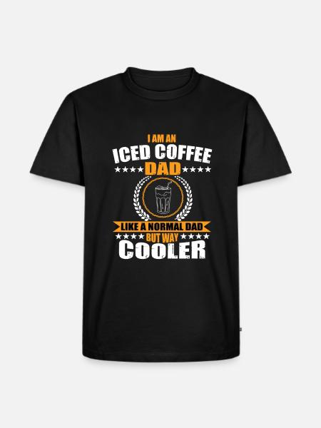 Eiskaffee Papa - Männer Premium Bio T-Shirt - Schwarz