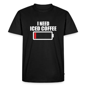 I need iced coffee - Men's Premium Organic T-Shirt - black - Front - Nico (187cm)