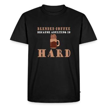 Drôle d’amateur de café mélangé - T-shirt Premium bio Homme - noir - Devant - Nico (187cm)