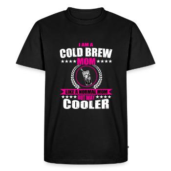 Funny Cold Brew Mama - Men's Premium Organic T-Shirt - black - Front - Nico (187cm)