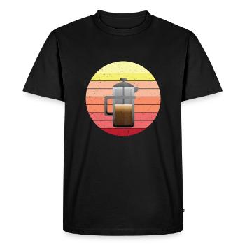 Presse à café française - T-shirt Premium bio Homme - noir - Devant - Nico (187cm)