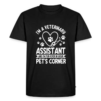 Veterinary assistant - Men's Premium Organic T-Shirt - black - Front - Nico (187cm)