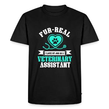 Veterinarian assistant saying - Men's Premium Organic T-Shirt - black - Front - Nico (187cm)