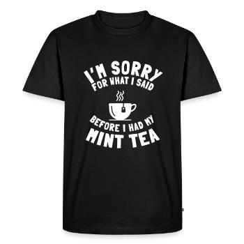 Thé à la menthe cool dicton - T-shirt Premium bio Homme - noir - Devant - Nico (187cm)