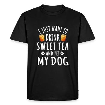 Sweet Tea and Dogs - Men's Premium Organic T-Shirt - black - Front - Nico (187cm)