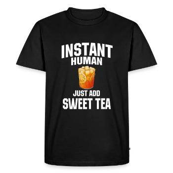 Instant Human: Just add sweet tea - Men's Premium Organic T-Shirt - black - Front - Nico (187cm)