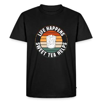 Great Sweet Tea Saying - Men's Premium Organic T-Shirt - black - Front - Nico (187cm)