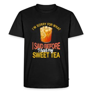 Thé sucré - T-shirt Premium bio Homme - noir - Devant - Nico (187cm)