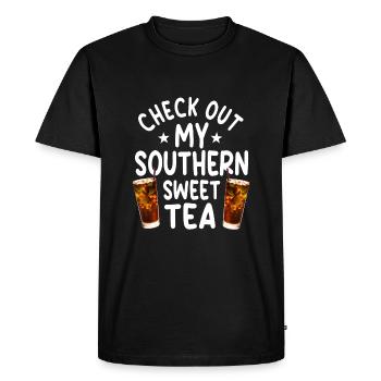Cadeau de thé sucré du Sud - T-shirt Premium bio Homme - noir - Devant - Nico (187cm)