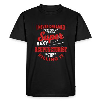 Acuponcteur - T-shirt Premium bio Homme - noir - Devant - Nico (187cm)