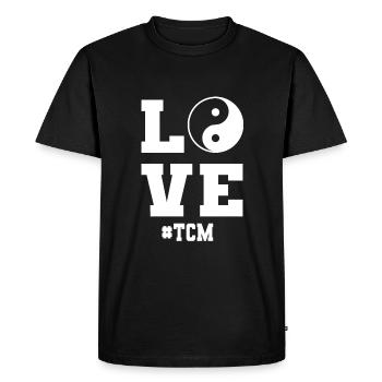 Love Tcm Médecine traditionnelle chinoise - T-shirt Premium bio Homme - noir - Devant - Nico (187cm)