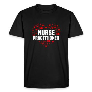 Nurse Practitioner Heart - Men's Premium Organic T-Shirt - black - Front - Nico (187cm)