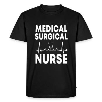 Tenue d’infirmière médico-chirurgicale - T-shirt Premium bio Homme - noir - Devant - Nico (187cm)
