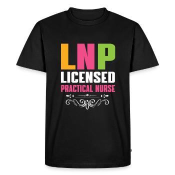 Infirmière auxiliaire autorisée - T-shirt Premium bio Homme - noir - Devant - Nico (187cm)