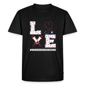 Infirmière scientifique Saint-Valentin - T-shirt Premium bio Homme - noir - Devant - Nico (187cm)