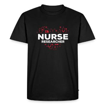 Cœur de scientifique en soins infirmiers - T-shirt Premium bio Homme - noir - Devant - Nico (187cm)